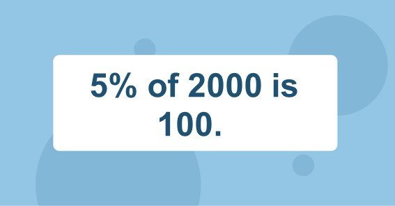 5% of 2000 is 100. 