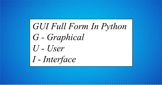 GUI Full Form In Python