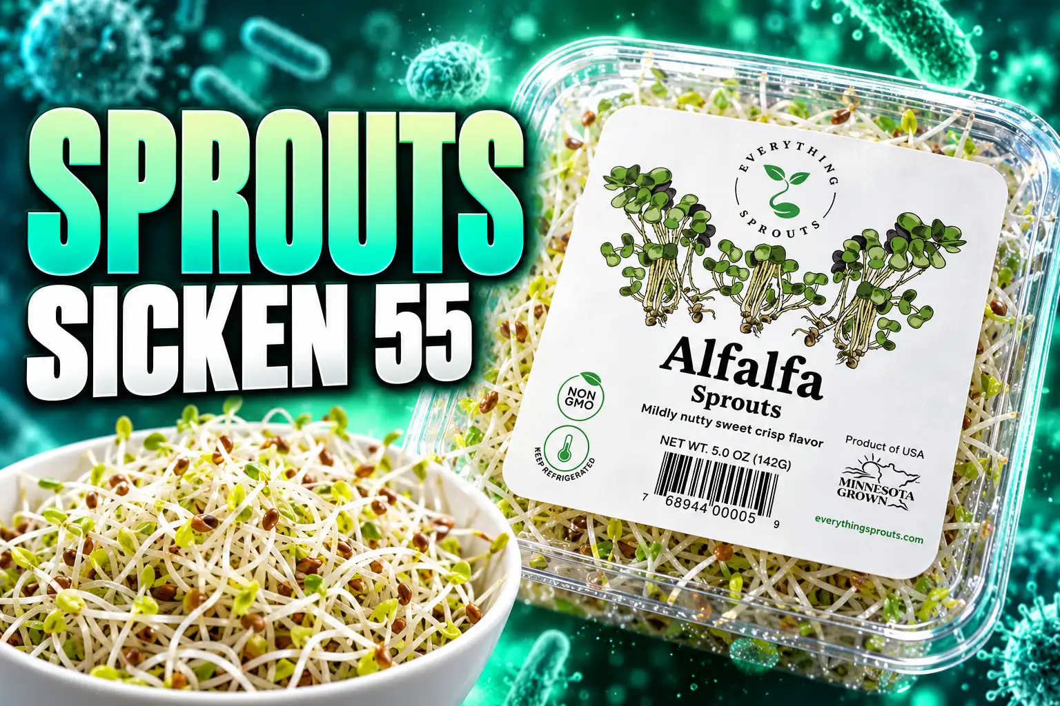Everything Sprouts alfalfa outbreak 55 sick FDA delay